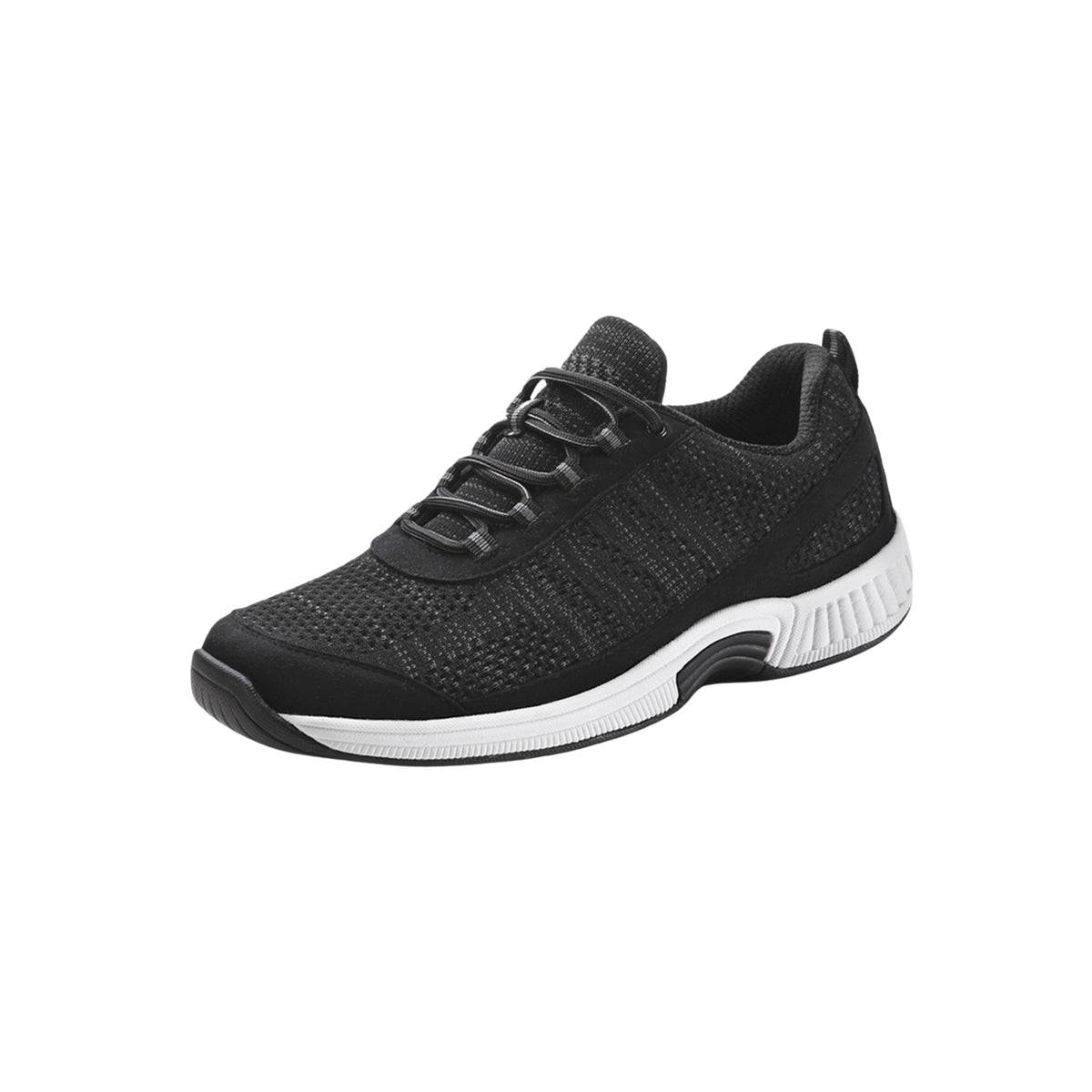 Orthofeet Men’s Lava Stretchable Orthopedic Athletic Shoes – Black