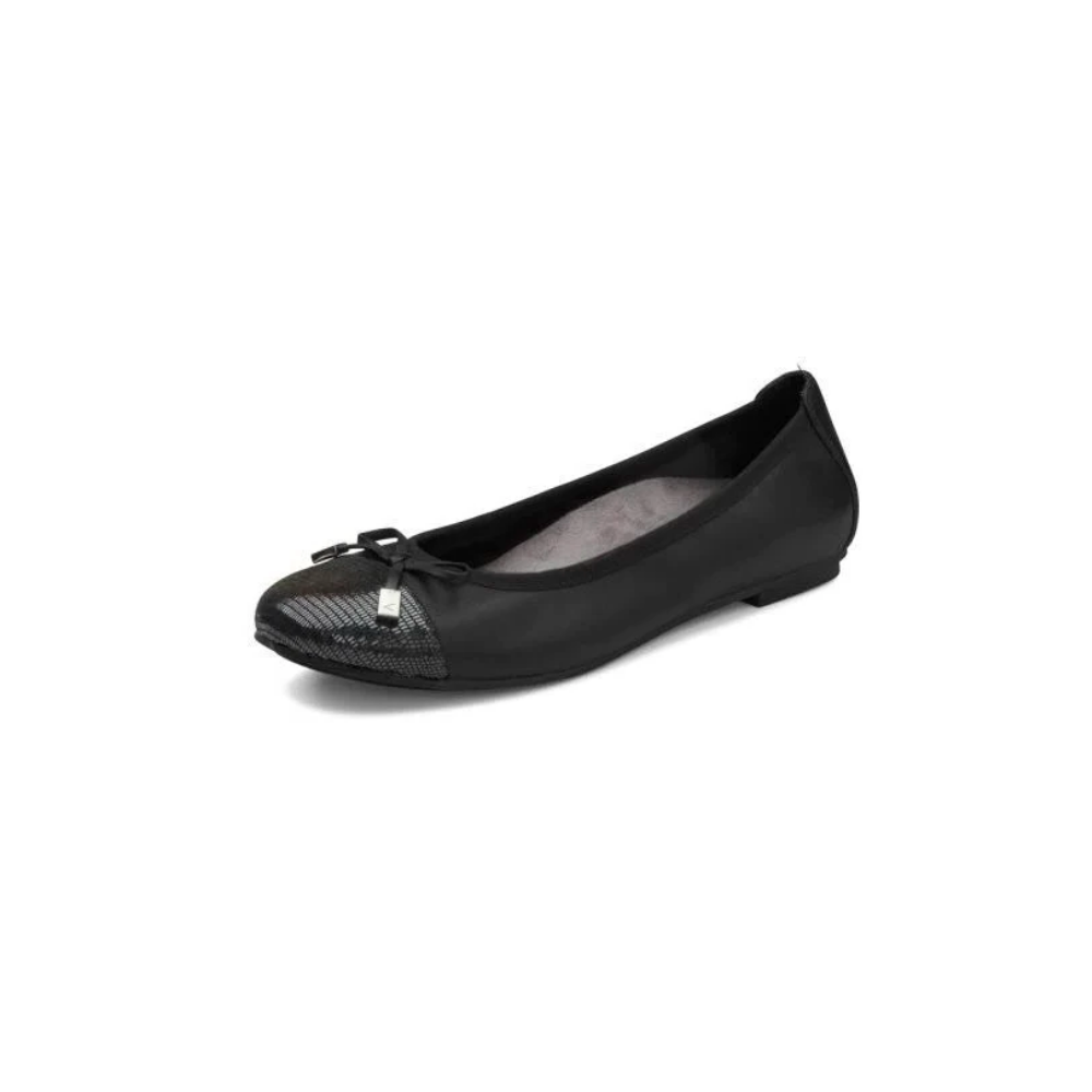 Vionic Women's Spark Minna Ballet Ladies Cap Toe Walking Flats with Concealed Contoured Arch Support