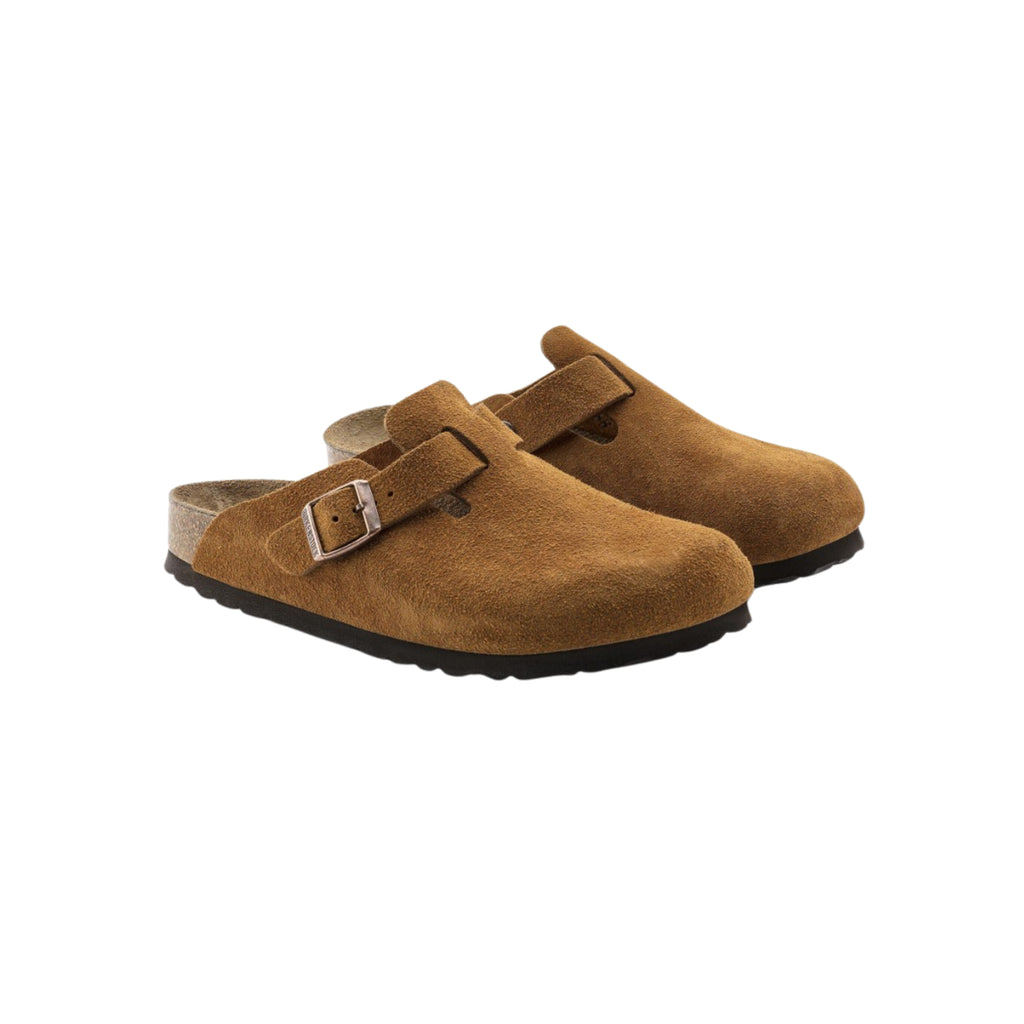 Birkenstock Boston Soft Footbed Unisex Suede Leather Clog Sandals - Mink