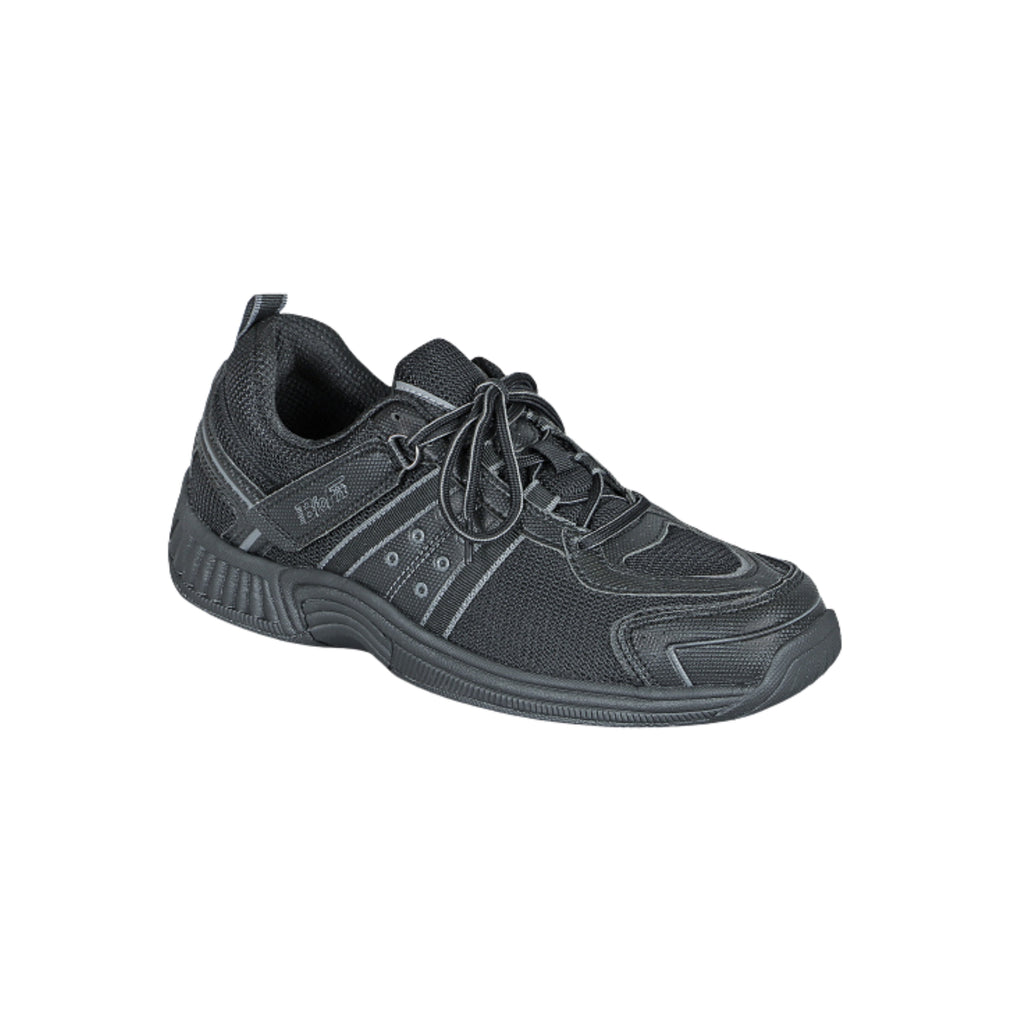 Orthofeet  Men's Monterey Bay Tie-Less Walking Shoes – Black