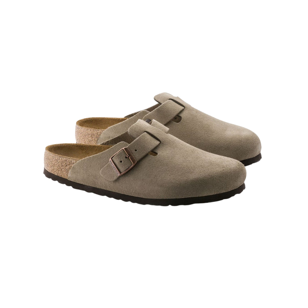 Birkenstock Boston Soft footbed Suede Leather Unisex Clog Sandal - Taupe