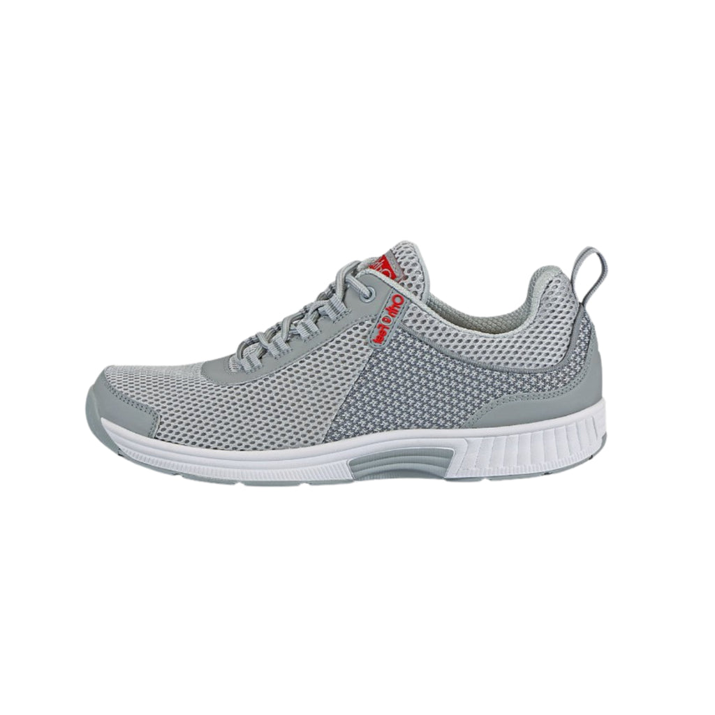 Orthofeet Men’s Edgewater Stretch Knit Orthopedic Walking Shoes – Gray