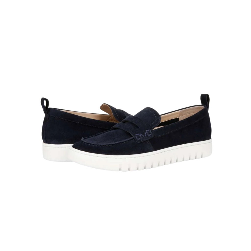 Vionic Women's Uptown Loafer Navy / White Suede Shoes