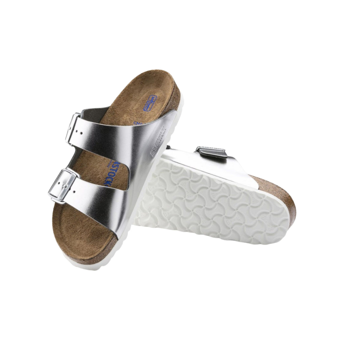 Birkenstock Unisex Arizona Soft Footbed - Metallic Silver