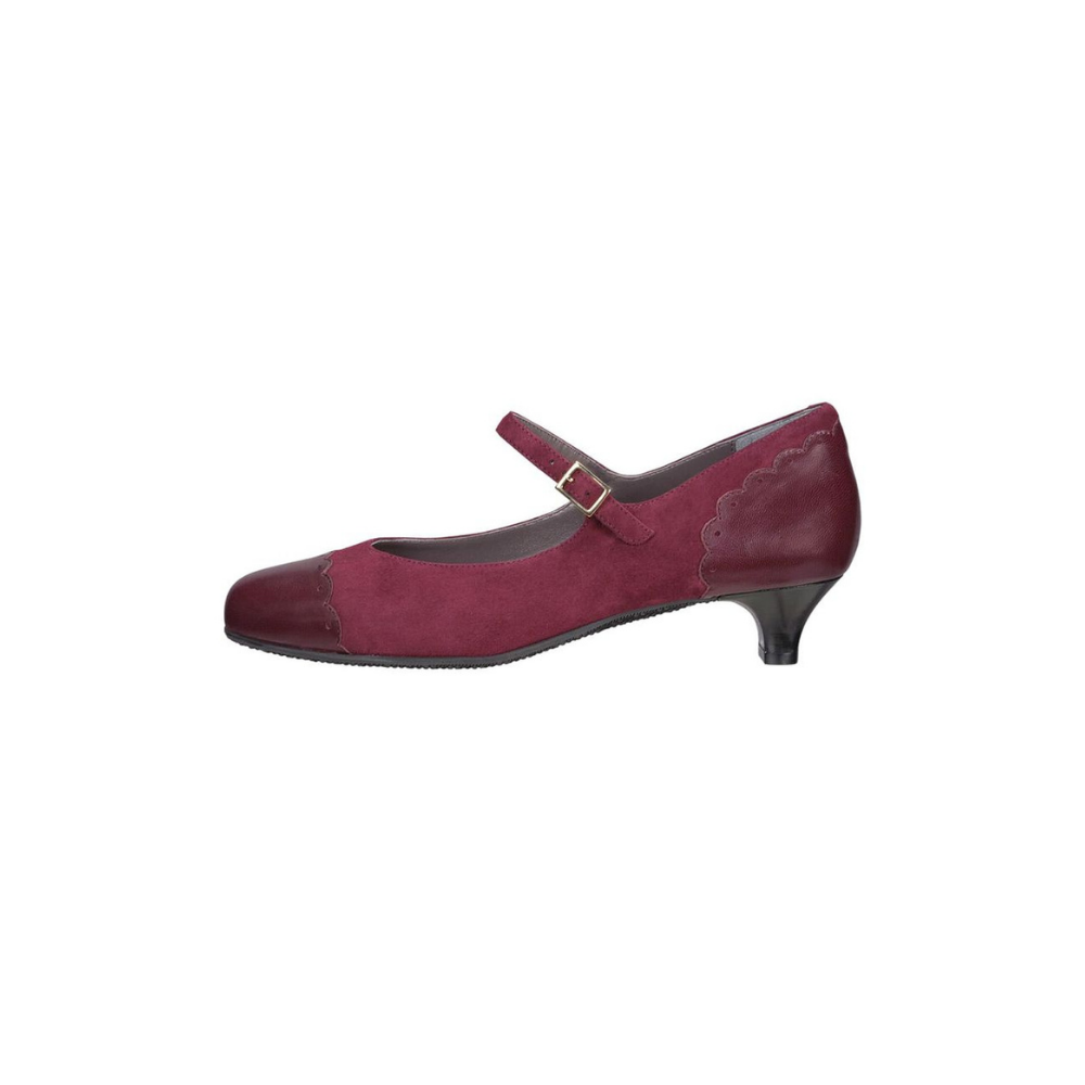SAS Women's Cate Sandal - Comfort Adjustable Ankle Strap - Bordo