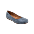 SoftWalk Women's Sonoma Leather Comfort Ballet Flat - Smoke Snake