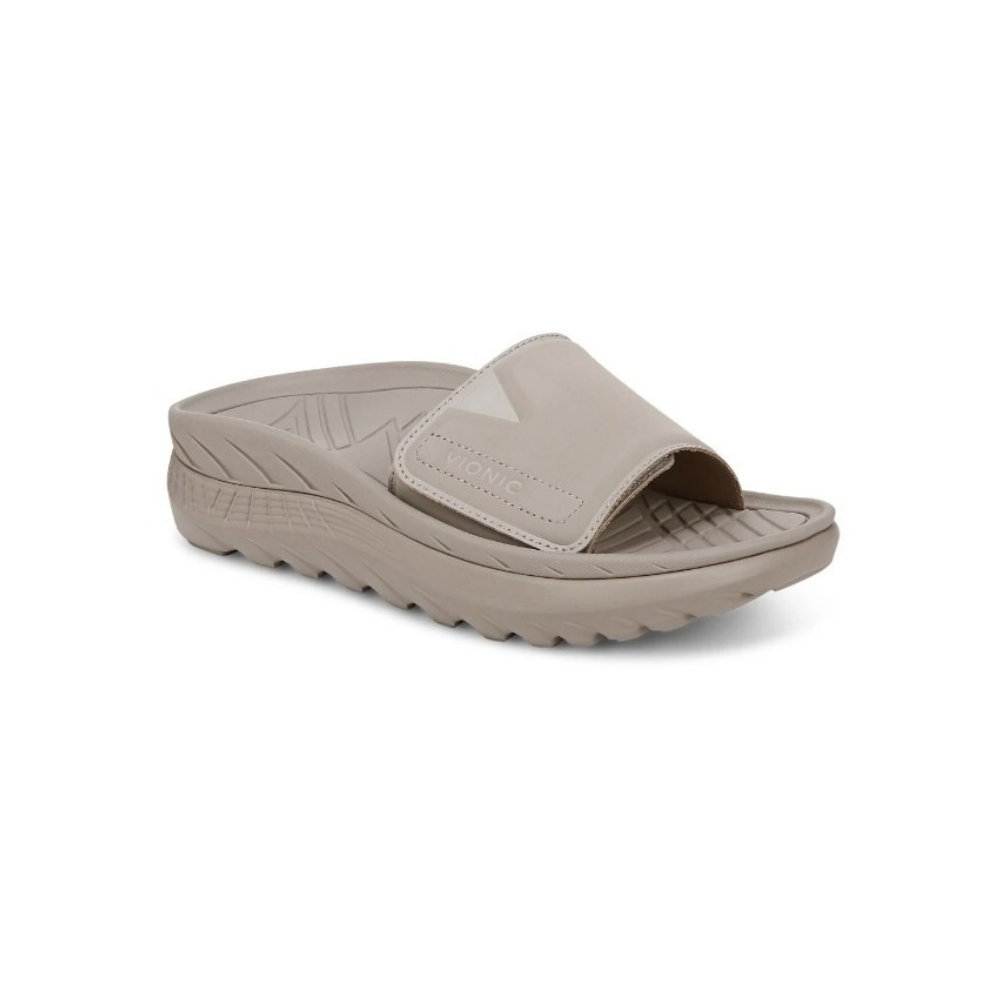 Vionic Rejuvenate Unisex  Supportive Recovery Slide Sandals - Cobblestone