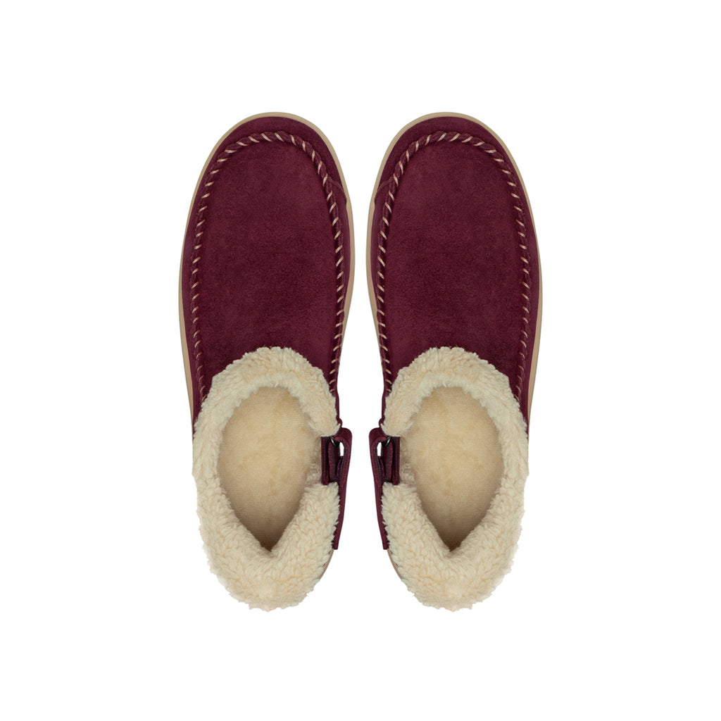 Orthofeet Women's Lorin Hands-Free Suede Orthopedic Slippers-Bordeaux