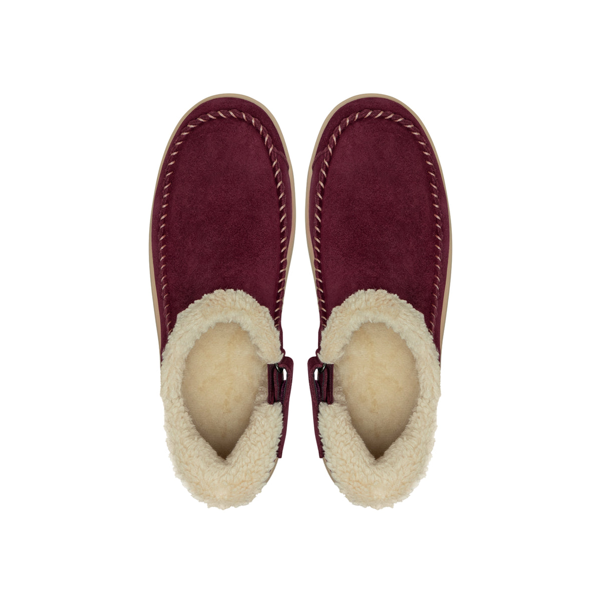 Orthofeet Women's Lorin Hands-Free Suede Orthopedic Slippers-Bordeaux
