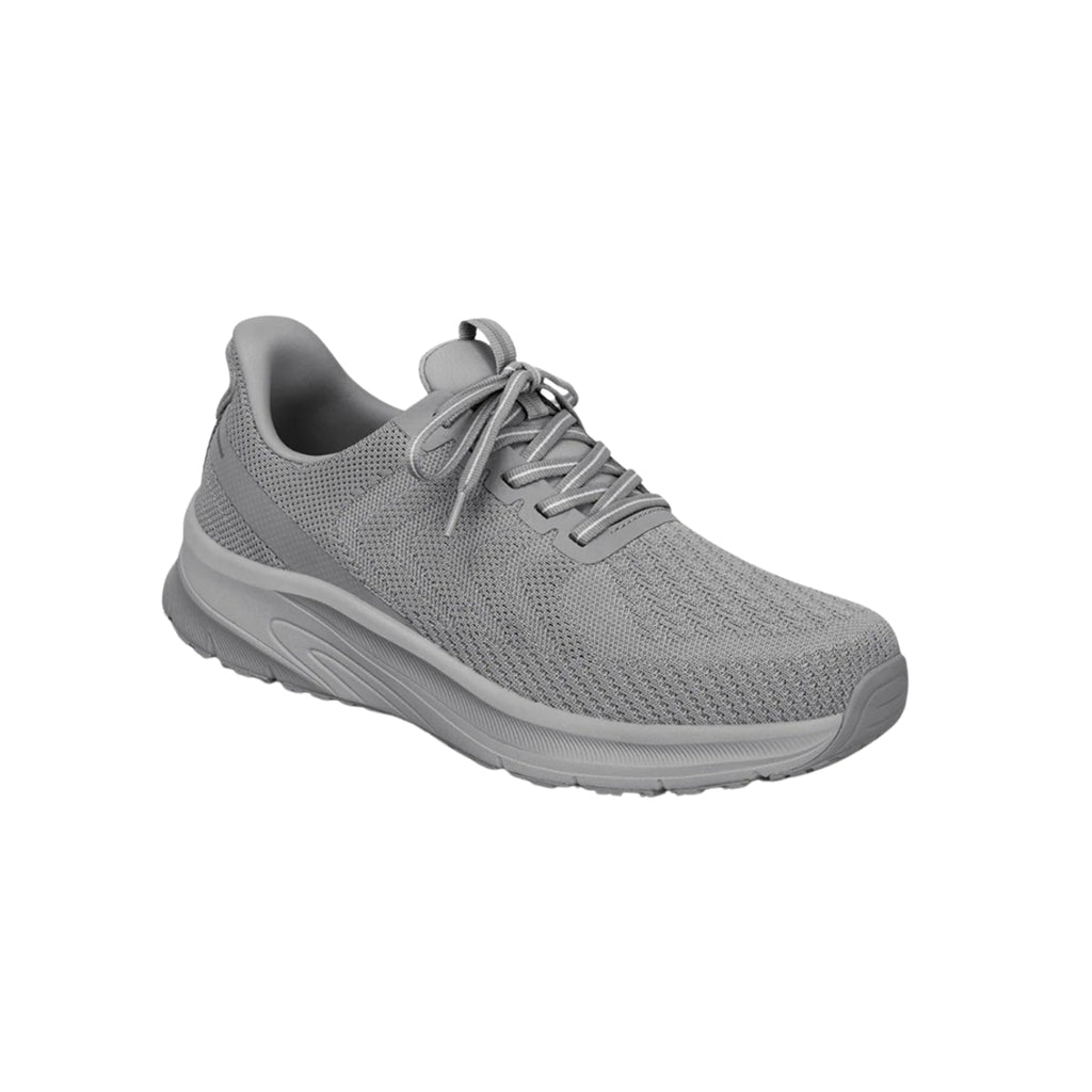 Orthofeet Tilos Men’s Hands-Free Plantar Fasciitis Sneakers – Gray/Gray
