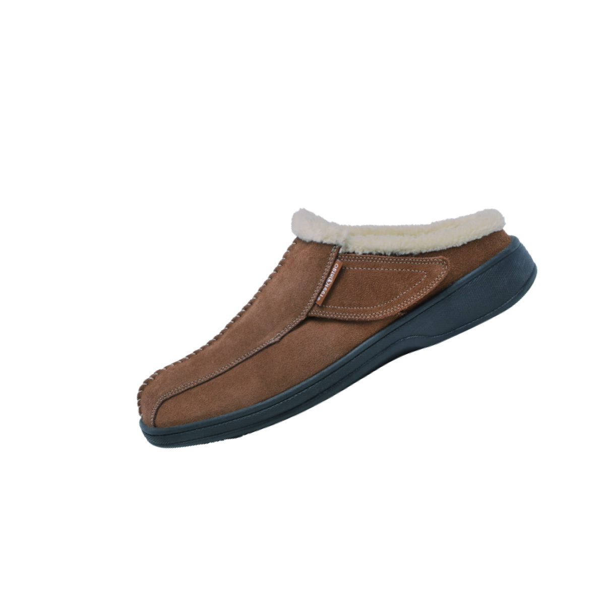 Orthofeet Men’s Asheville Orthopedic Leather Slippers – Brown