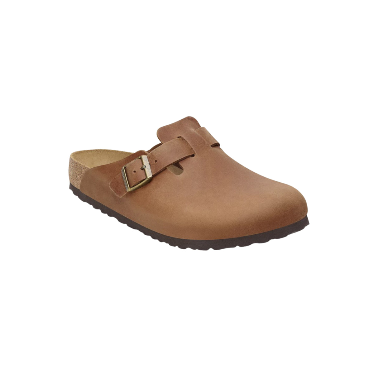 Birkenstock Boston BS Oiled Leather Clog Sandals - Cognac