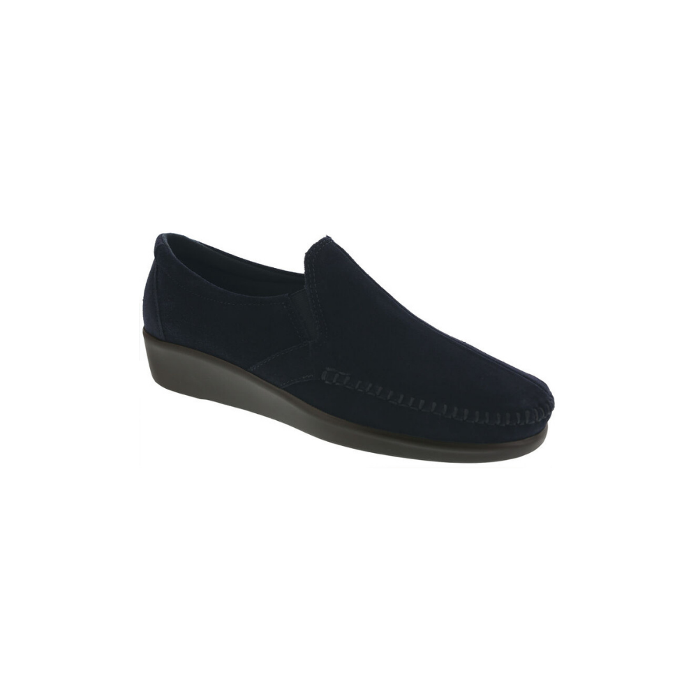 SAS Women's Dream - Leather Comfort Slip-On Loafer - Charcoal Black