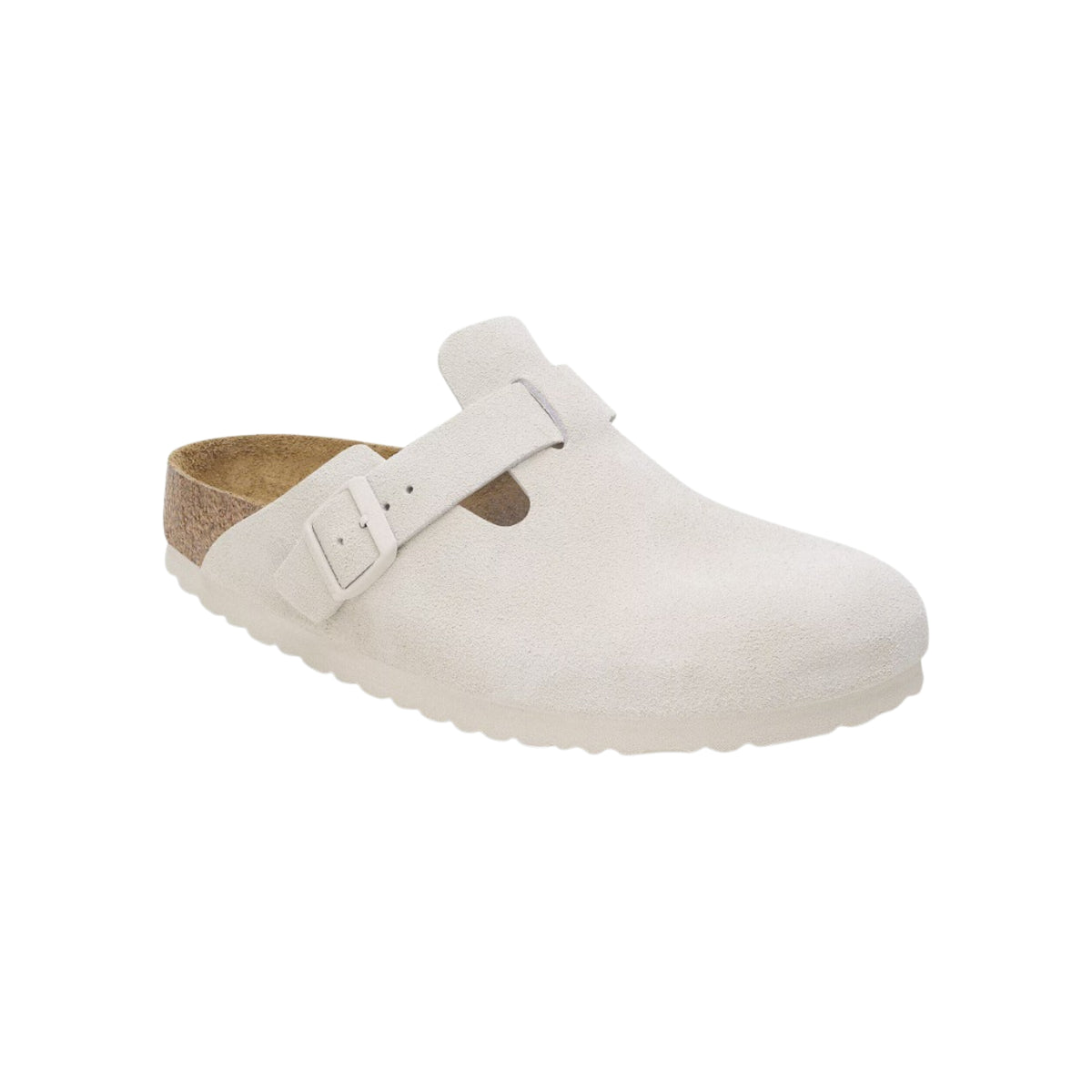 Birkenstock Boston Soft Footbed Suede Clog – Unisex, Antique White Color