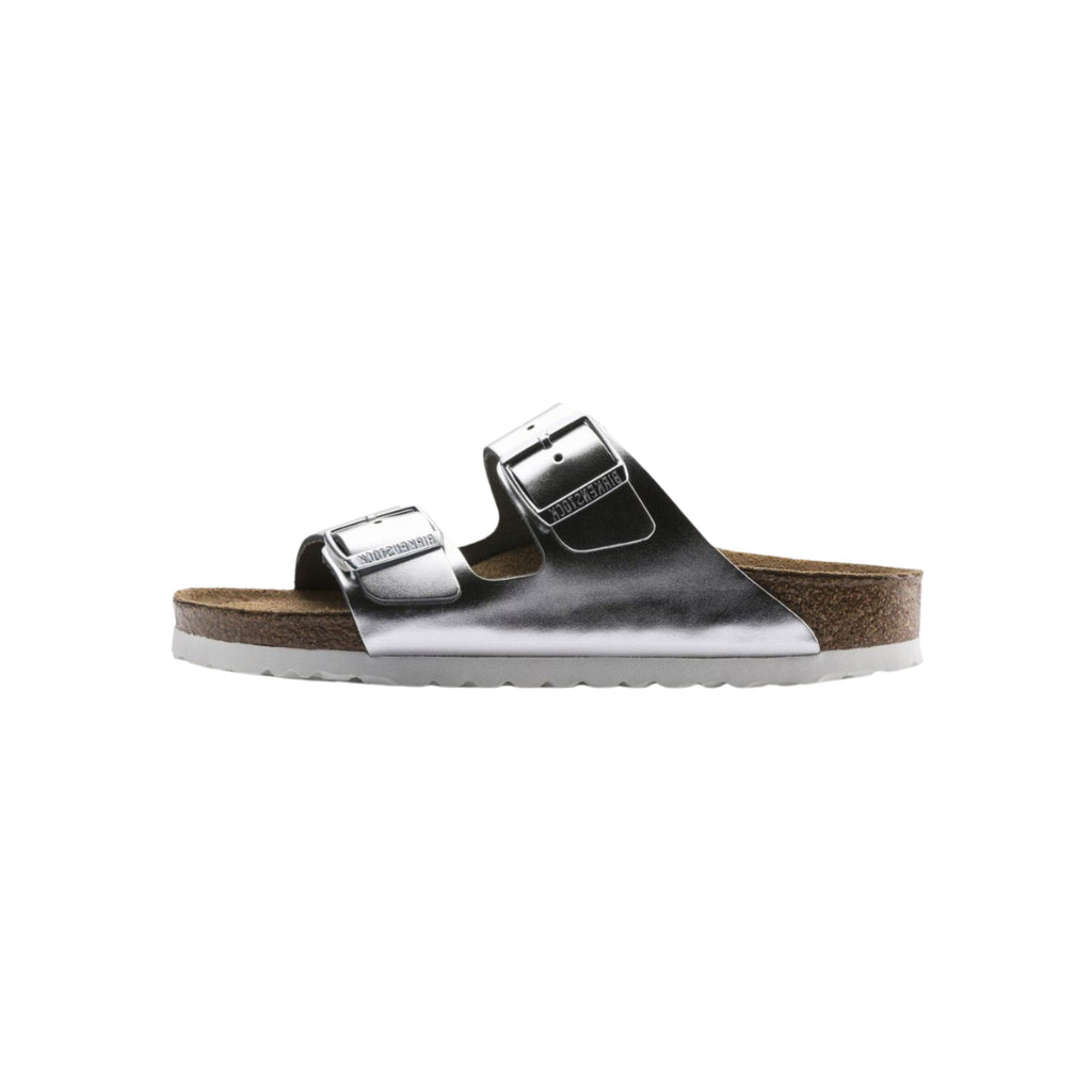 Birkenstock Unisex Arizona Soft Footbed - Metallic Silver