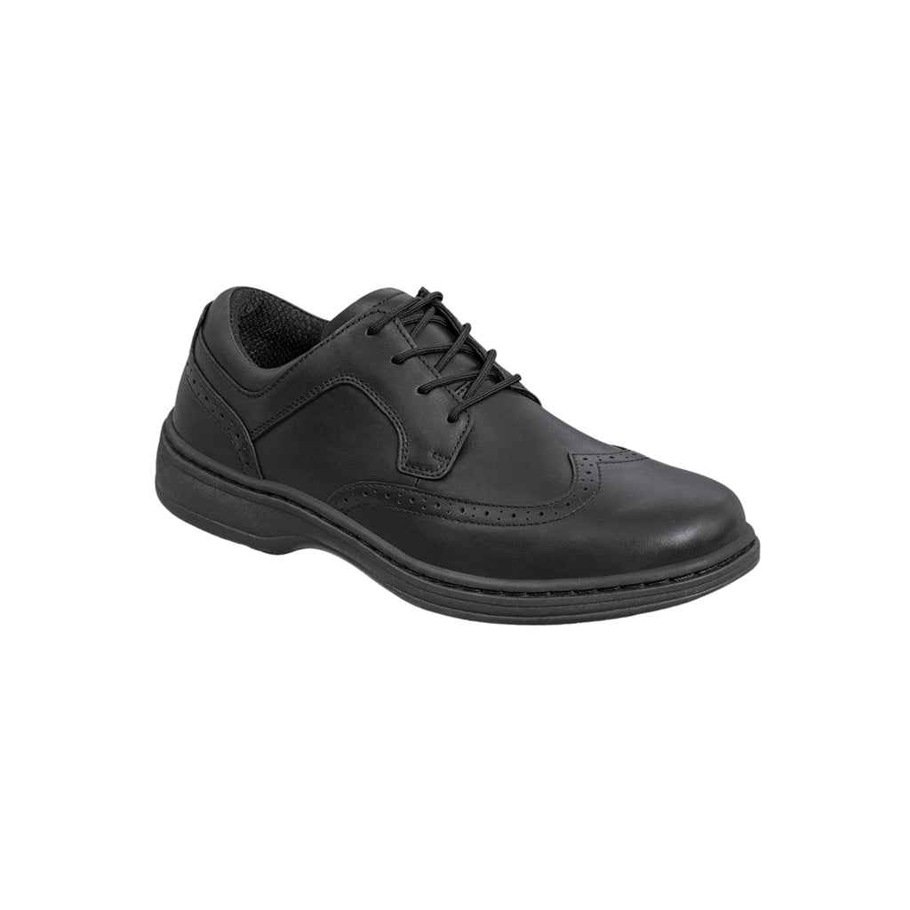 Orthofeet Men's Moreno Leather Orthotic Walking Shoes - Black
