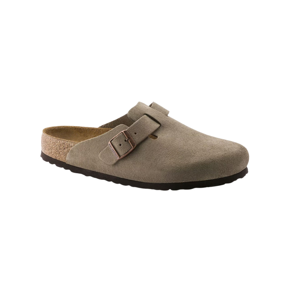 Birkenstock Boston Soft footbed Suede Leather Unisex Clog Sandal - Taupe