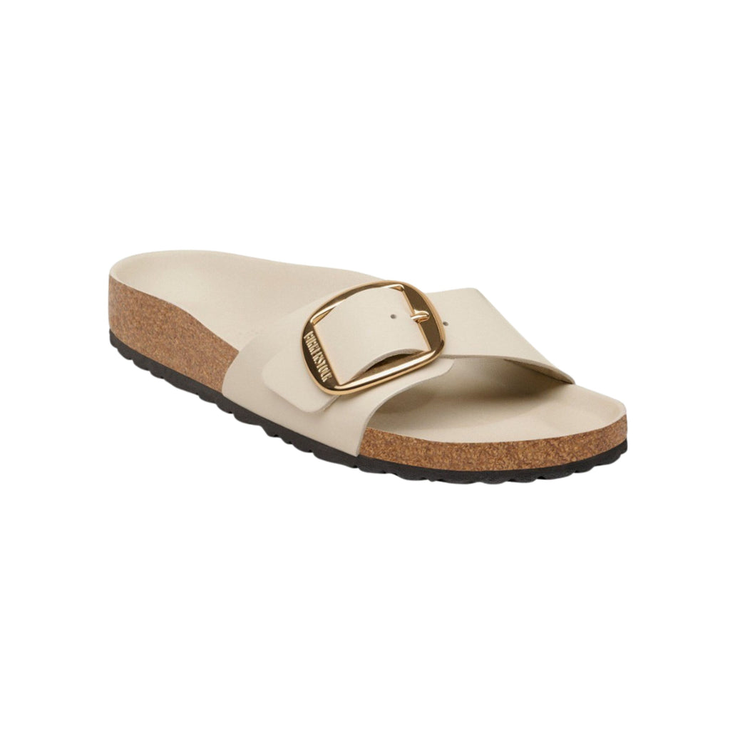 Birkenstock Madrid Big Buckle | Oyster Hex Patent Natural Leather (Narrow Fit)