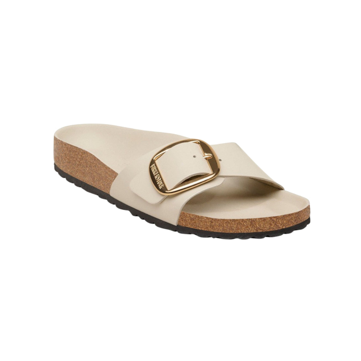 Birkenstock Madrid Big Buckle | Oyster Hex Patent Natural Leather (Narrow Fit)