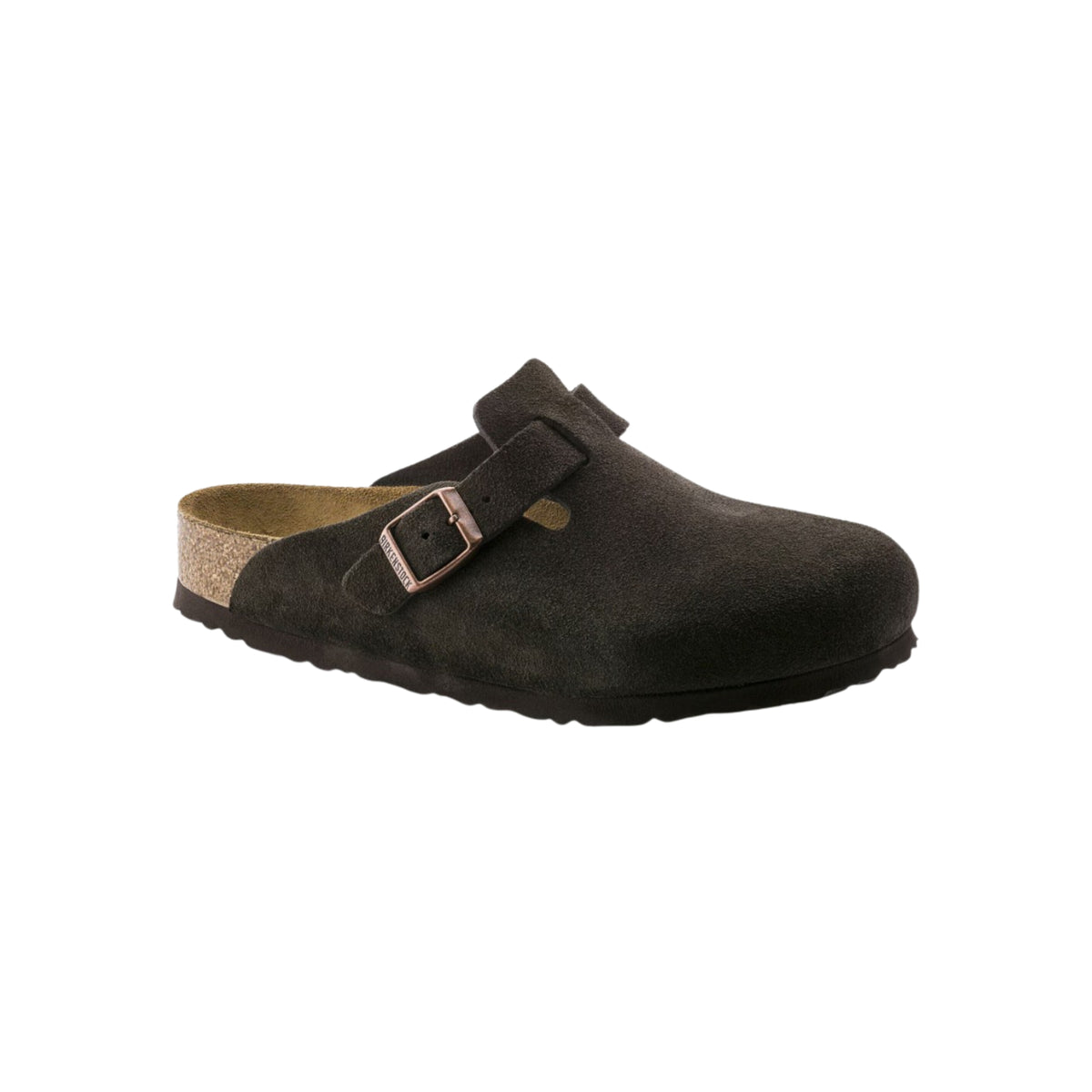 Birkenstock Boston Soft Footbed Suede Leather Clog Sandals - Mocha