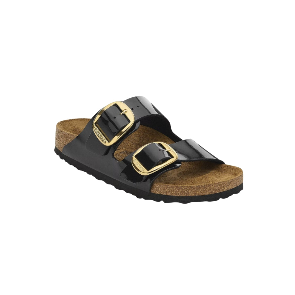 Birkenstock Arizona Big Buckle | Hex Black Patent Natural Leather (Narrow Fit)