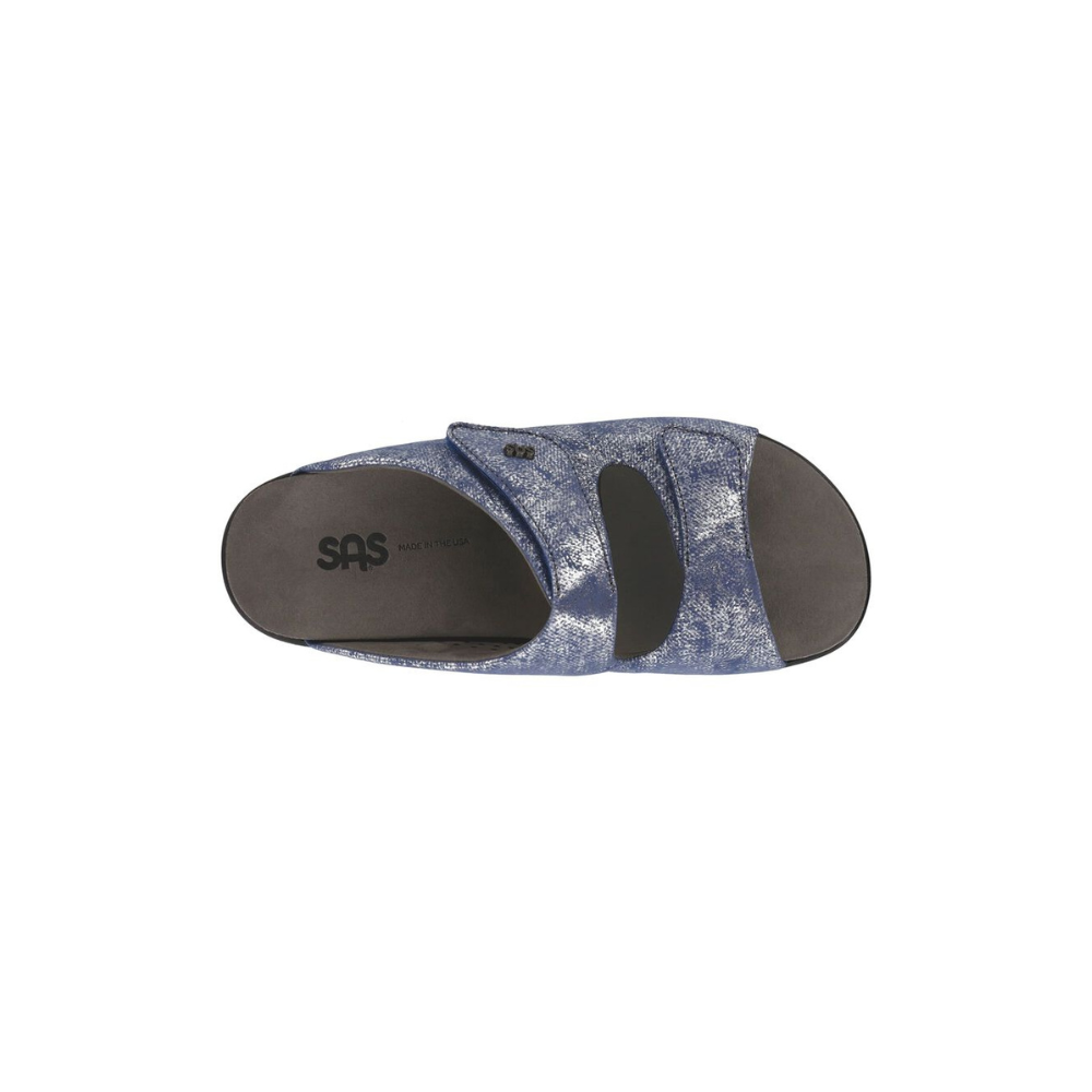 SAS Women's Cozy - Comfort Adjustable Sandal - Silver Blue