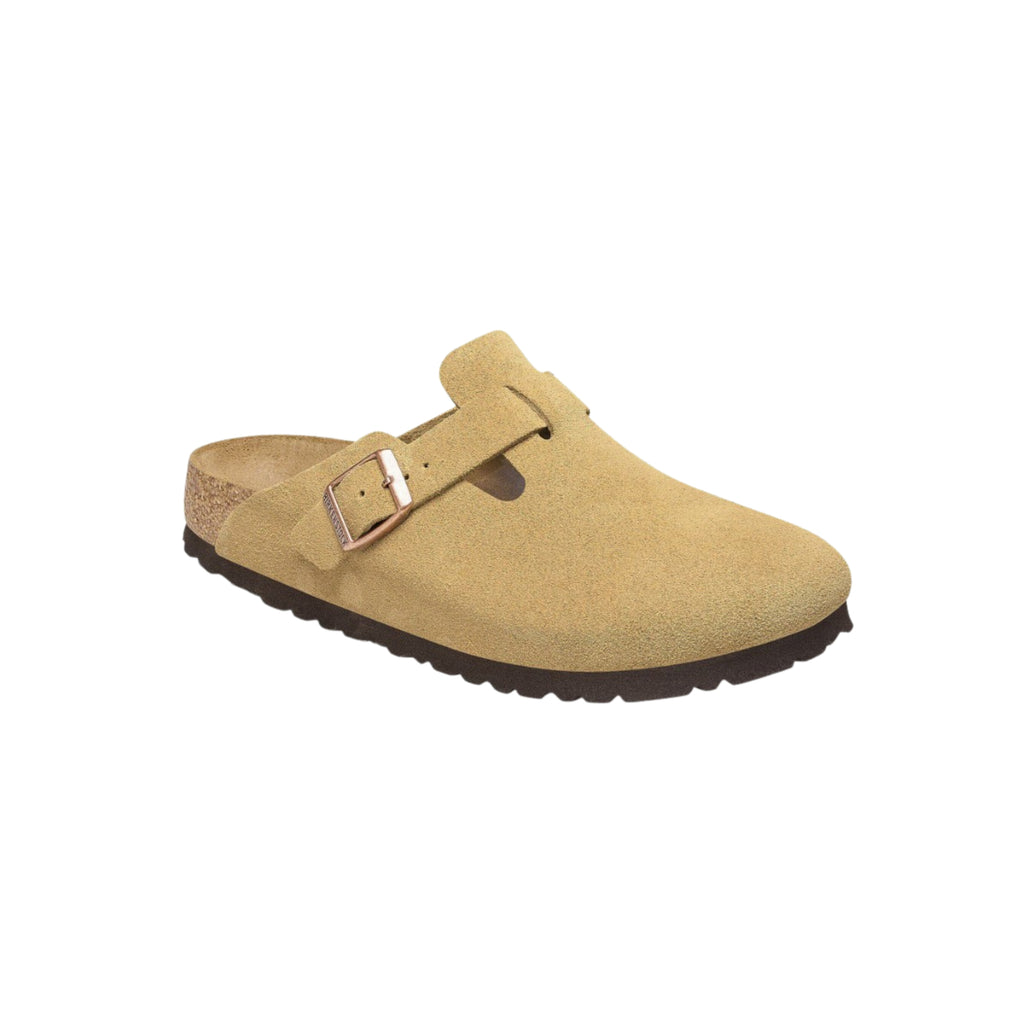 Birkenstock Boston BS Suede Unisex Sandals - Latte Cream