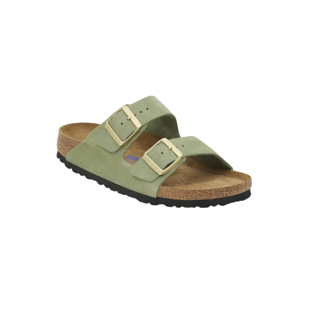 Birkenstock Arizona Soft Footbed Suede Leather Green Tea Unisex Sandal