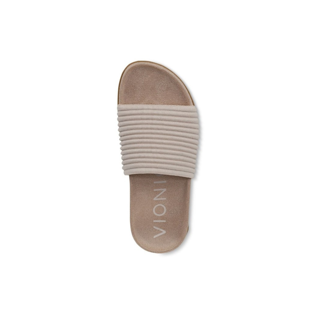 Vionic Women's Evie Knit Comfort Slide Sandals - Cream