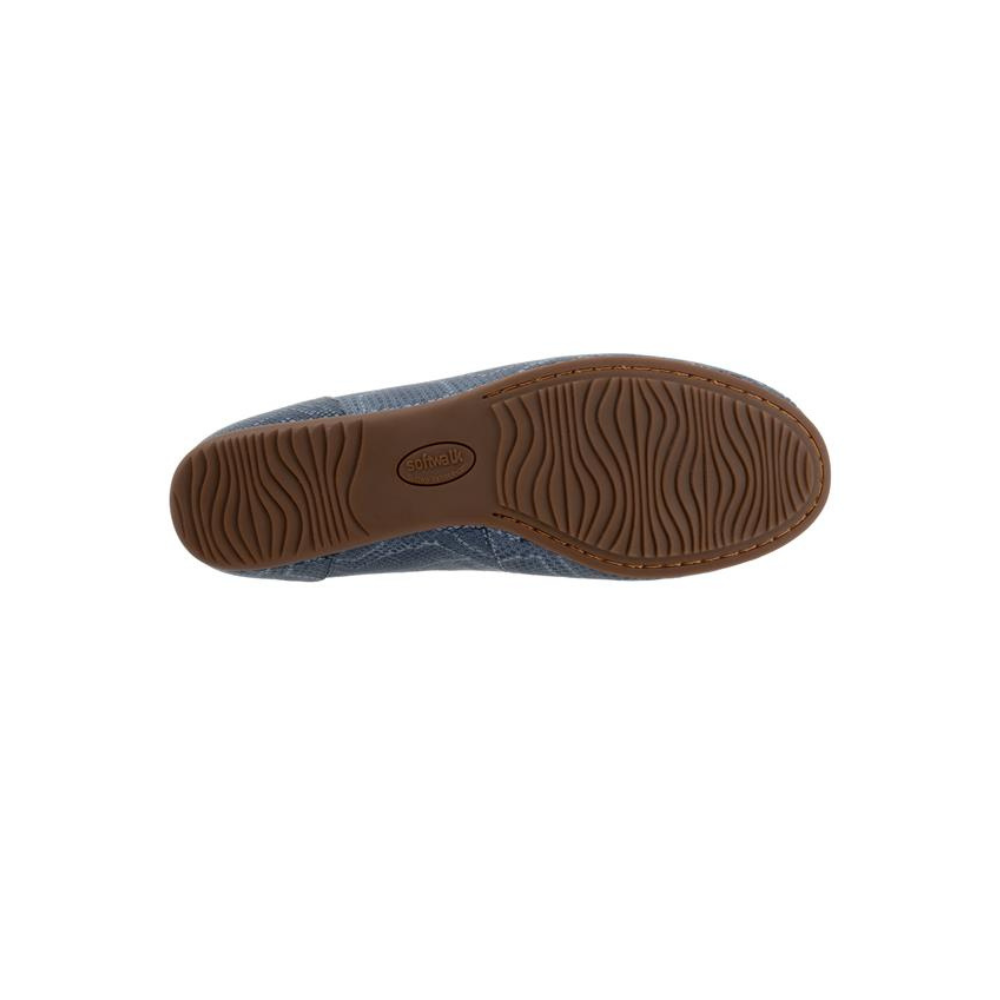 SoftWalk Women's Sonoma Leather Comfort Ballet Flat - Smoke Snake