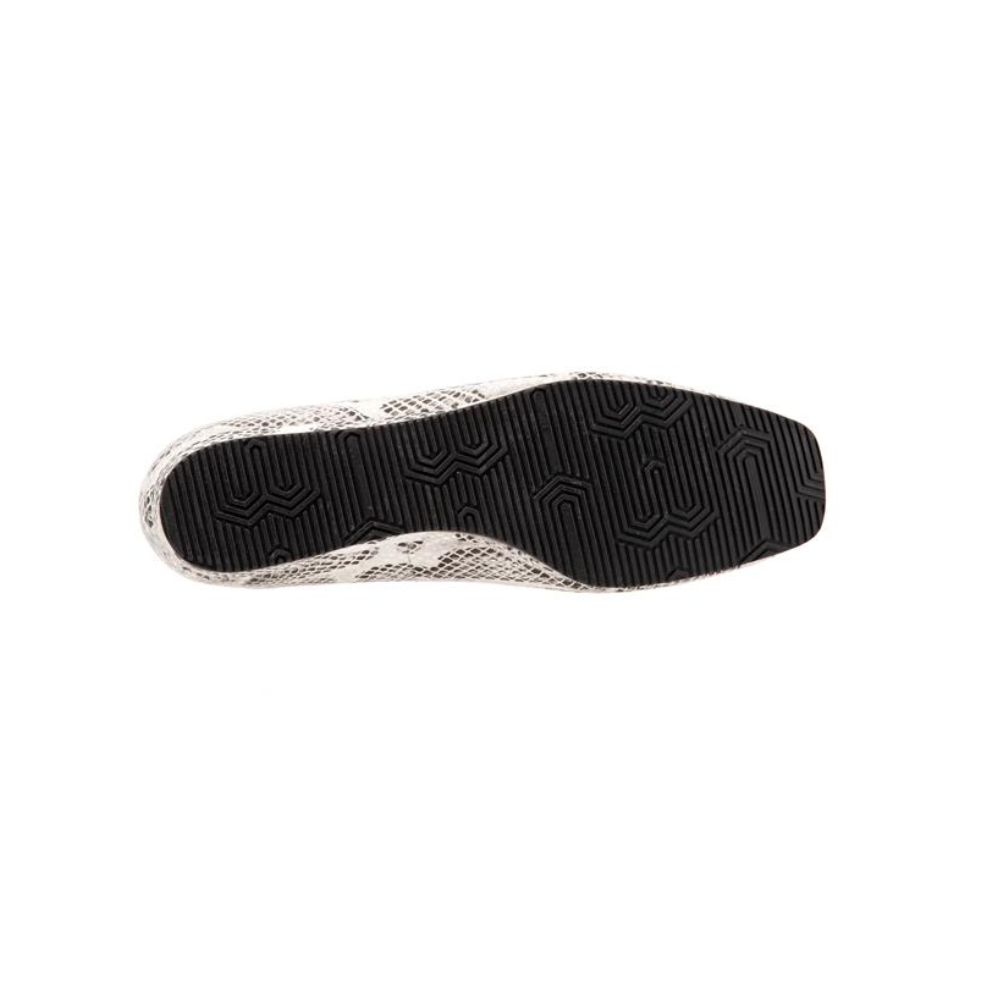 SoftWalk Women's Viana Leather Comfort Loafer Flat - Black White Snake