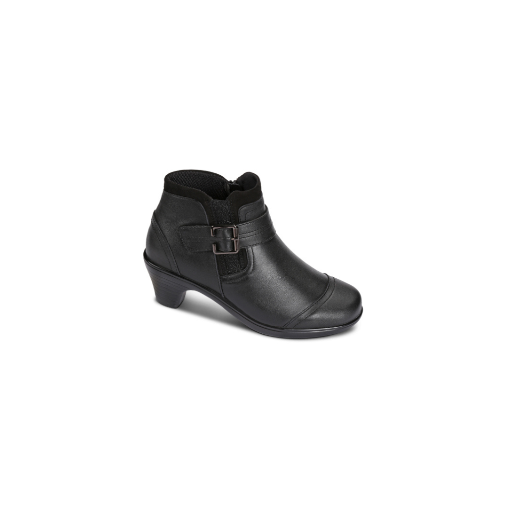 OrthoFeet Women's Emma Slip-On Boot - Black