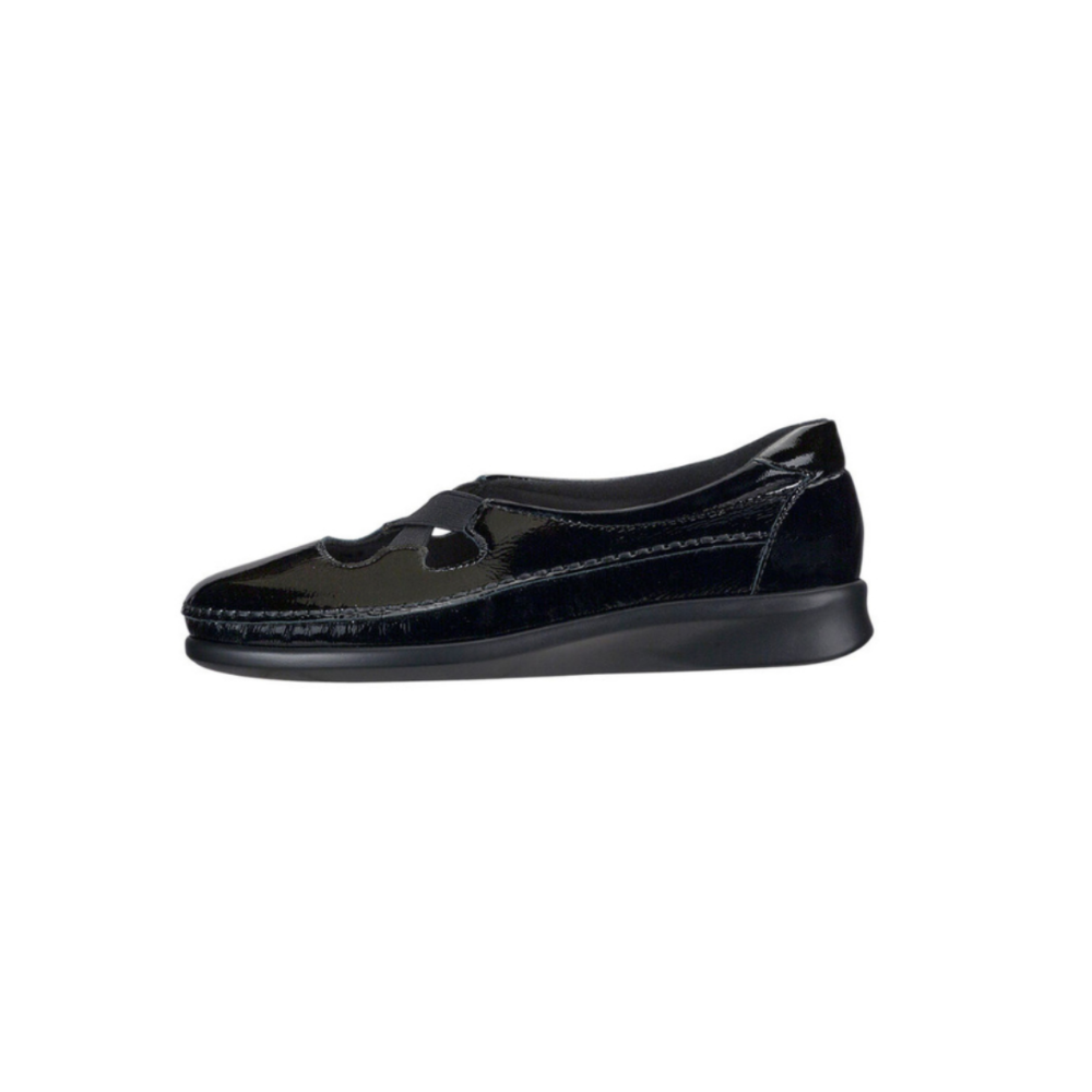 SAS Women's Crissy - Comfort Adjustable Sandal - Black Patent