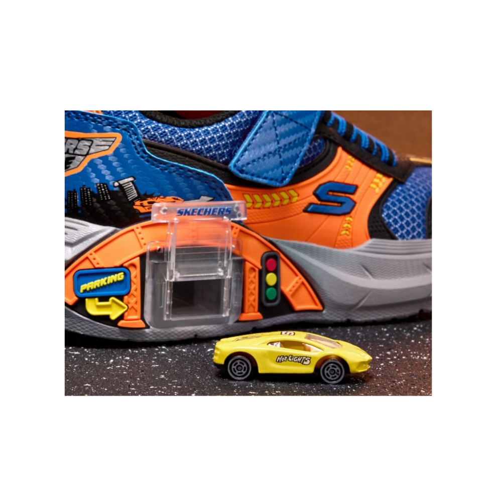 Skechers Boys' Garage Interactive Sneakers - Black / Blue / Orange