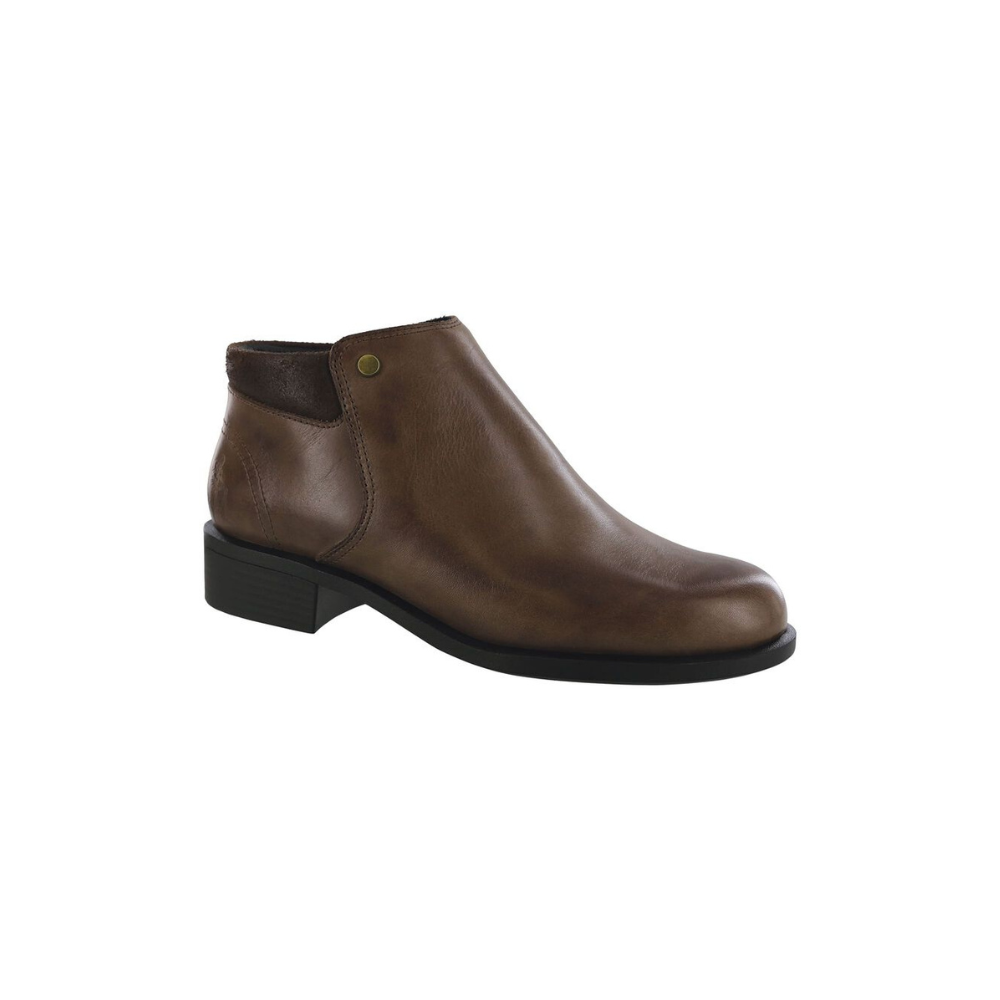 SAS Women's Bethany Leather Ankle Boot - Comfort Slip-On - Mahogany