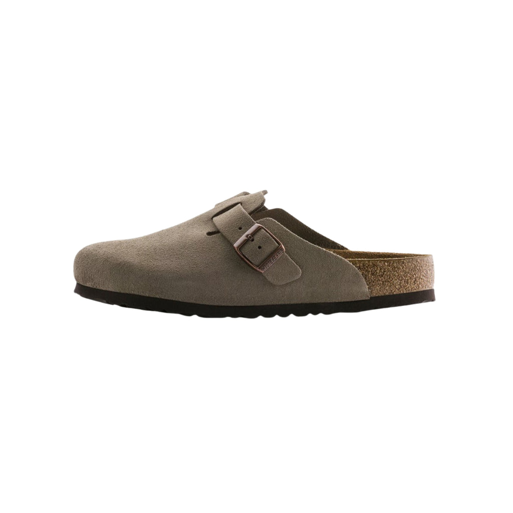 Birkenstock Boston Soft footbed Suede Leather Unisex Clog Sandal - Taupe
