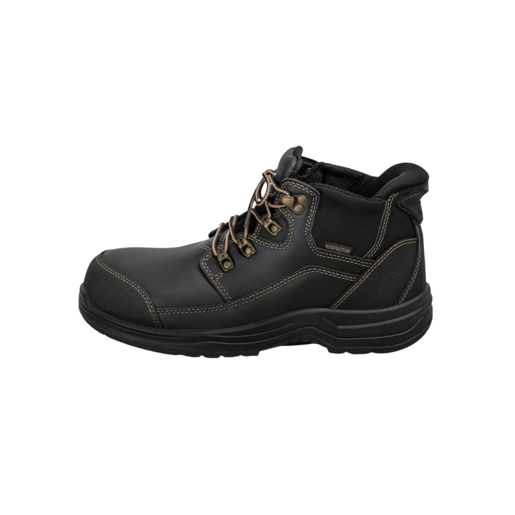 Orthofeet Men's Graphite Hands-Free Waterproof Work Boots - Black