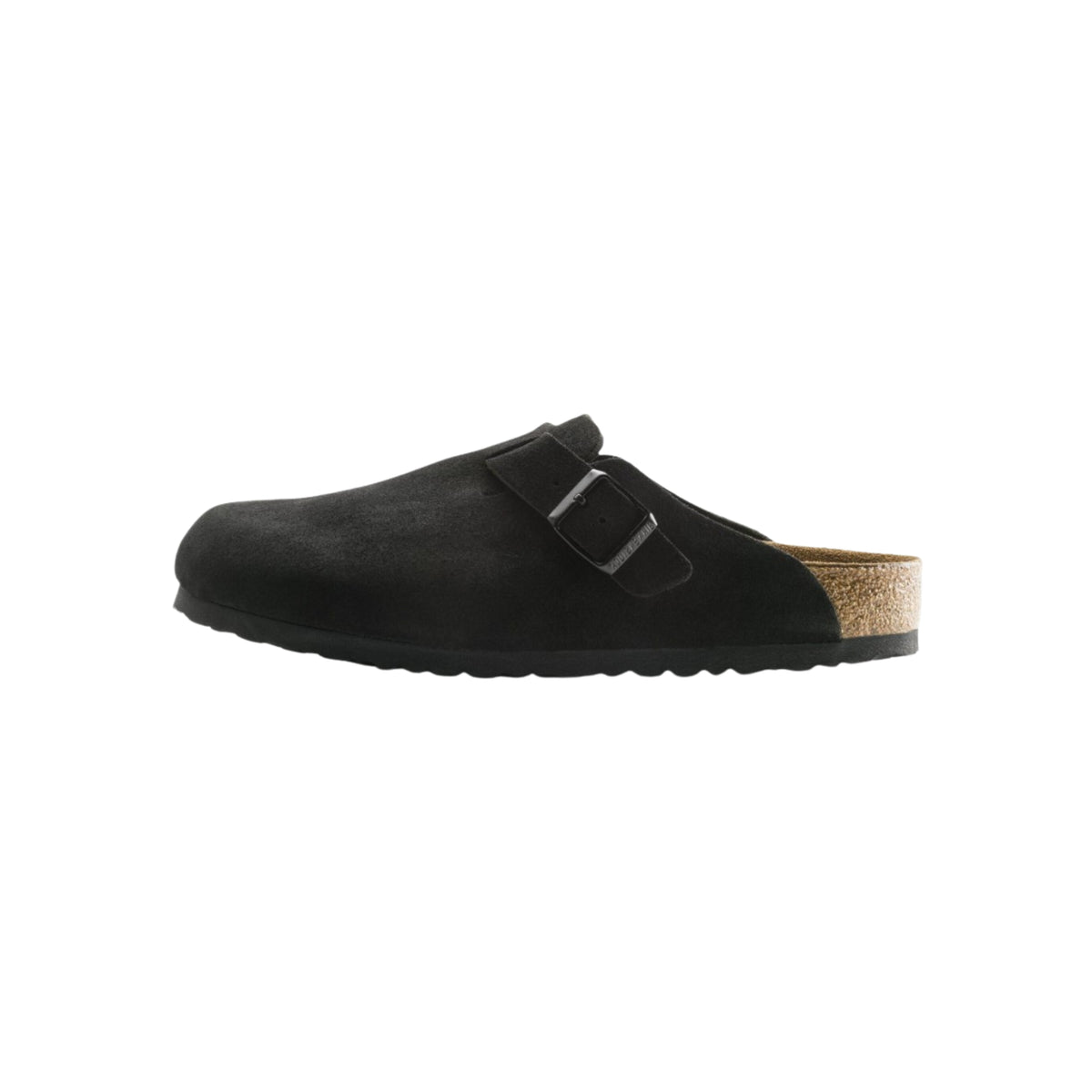 Birkenstock Boston Soft Footbed Unisex Suede Leather Clog Sandals - Black