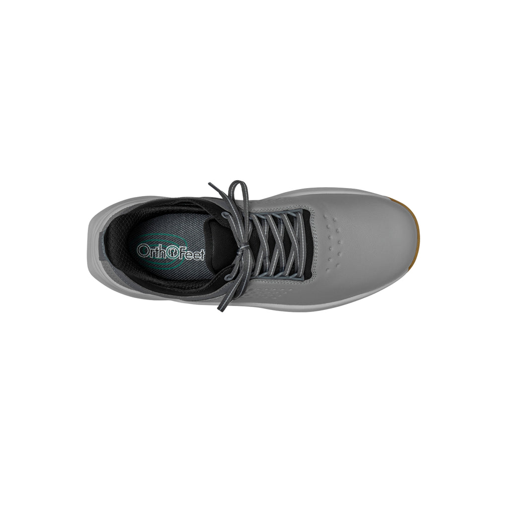 Orthofeet Men's Birdie Hands-Free Water-Repellent Golf Shoes – Gray