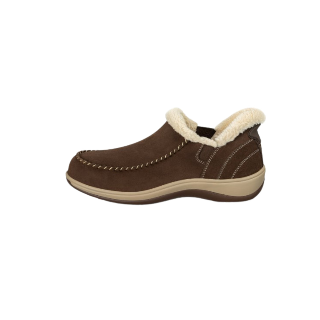Orthofeet Women's Lorin Hands-Free Suede Orthopedic Slipper - Shoe - Brown