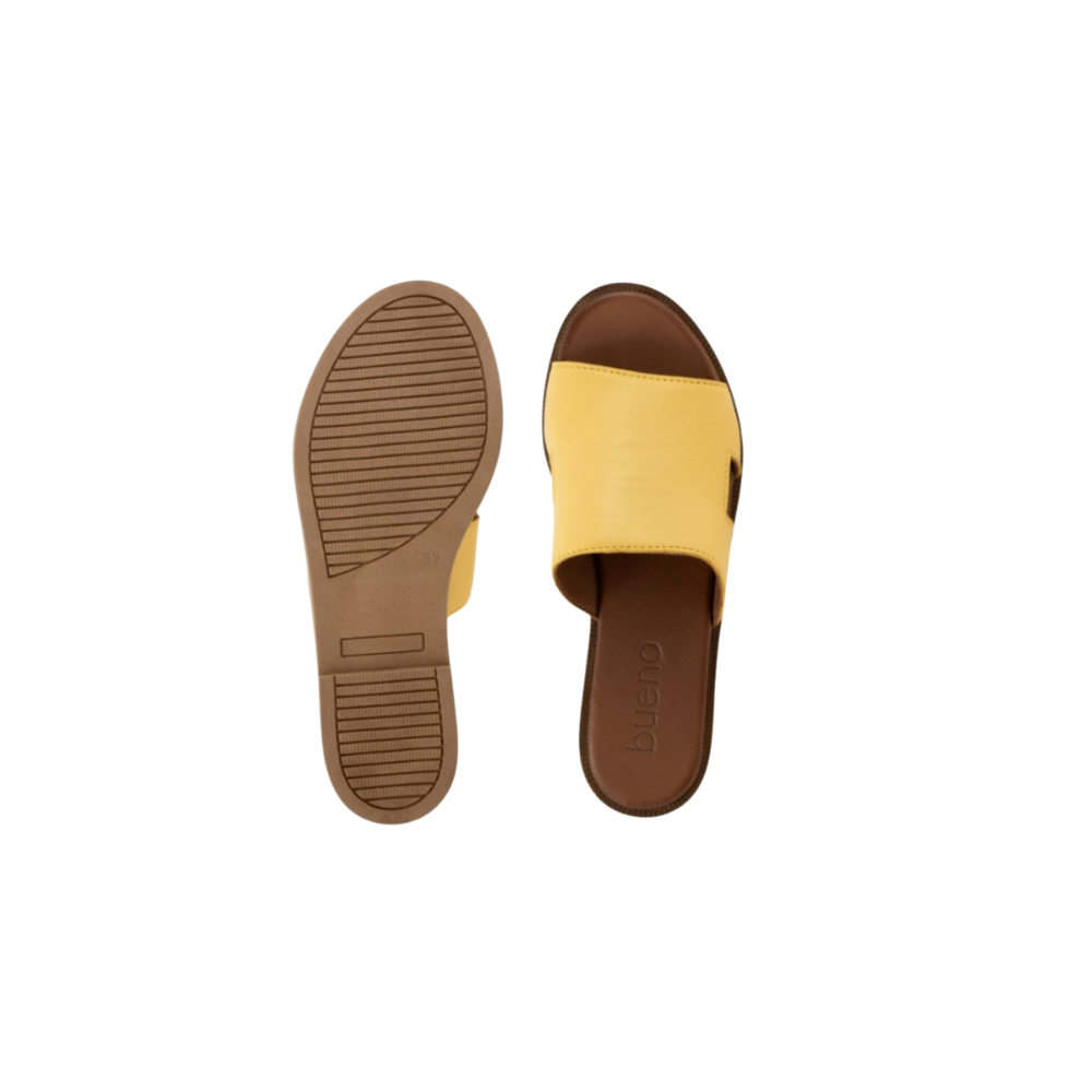 Bueno Women's Hendrix Leather Slide - Yellow