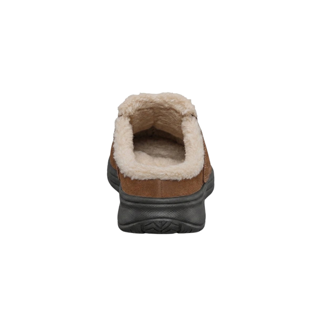 Orthofeet Men’s Asheville Orthopedic Leather Slippers – Brown