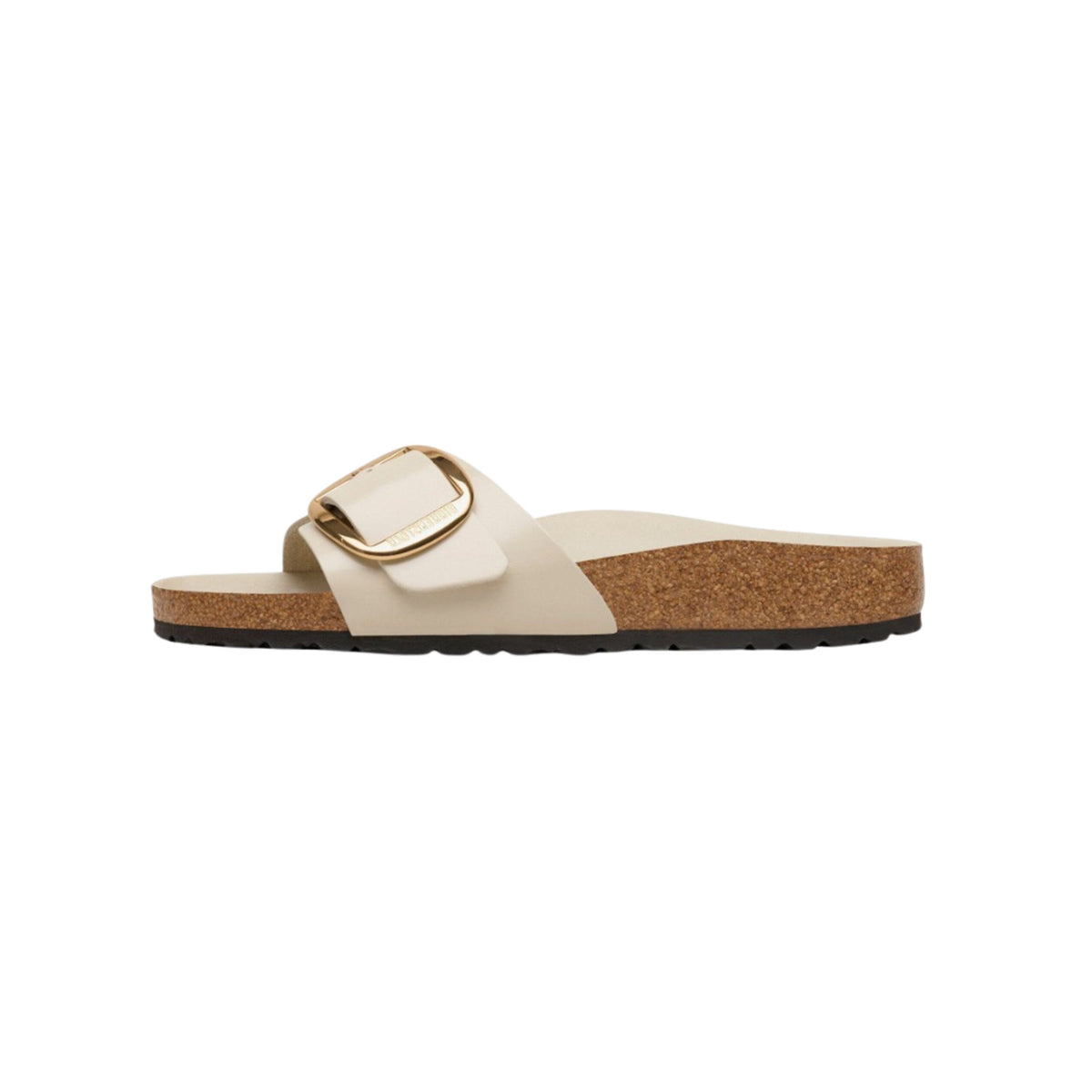 Birkenstock Madrid Big Buckle | Oyster Hex Patent Natural Leather (Narrow Fit)