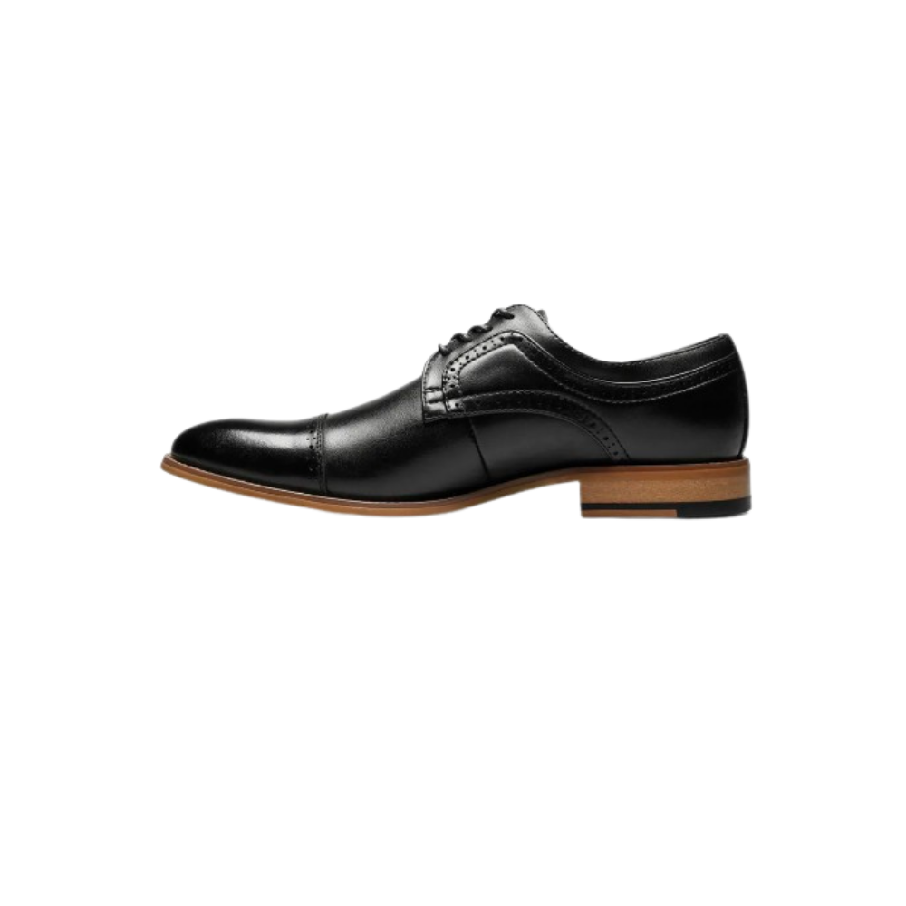 Stacy Adams Men’s Dickinson Cap Toe Oxford - Black / Noir Leather | Wide