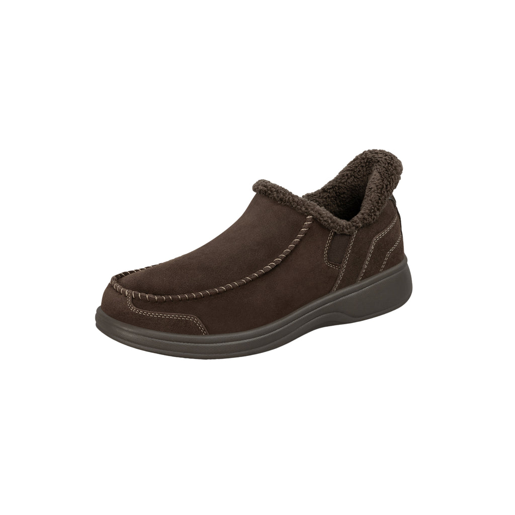 Orthofeet Men's Vito Hands-Free Suede Slipper-Shoe – Chocolate