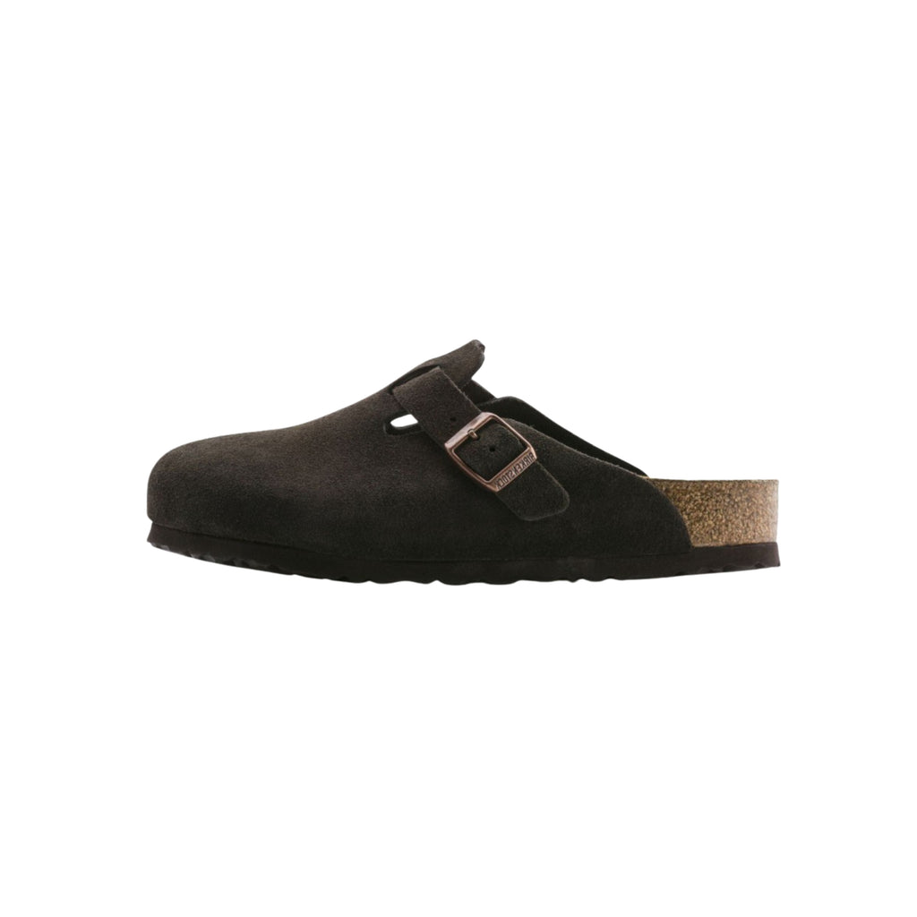 Birkenstock Boston Soft Footbed Suede Leather Clog Sandals - Mocha