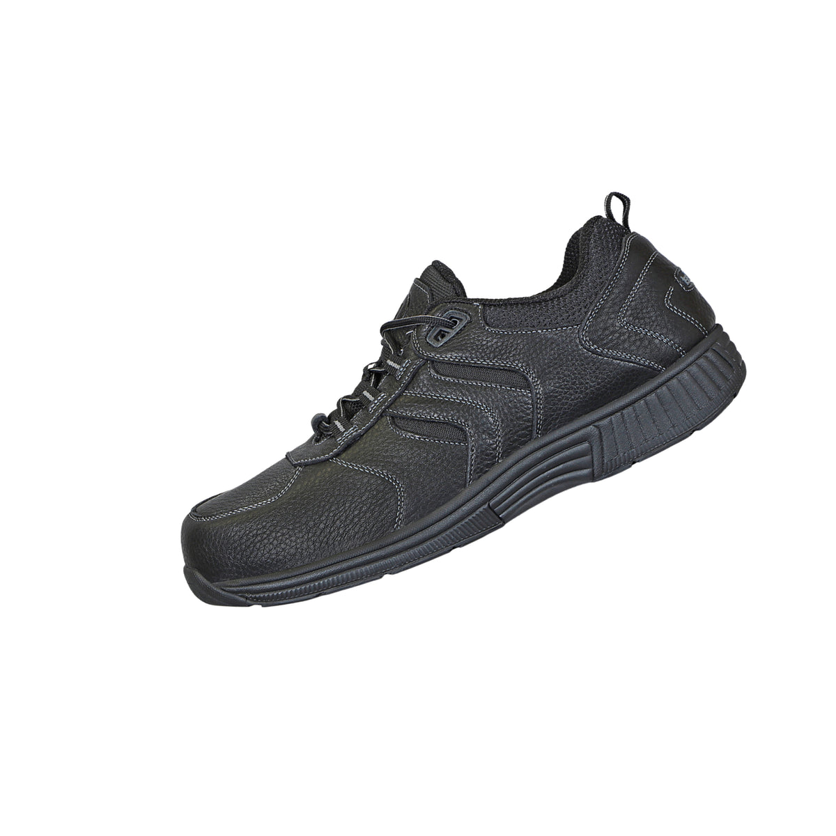 Orthofeet Men’s Pacific Palisades Waterproof Leather Sneakers – Black