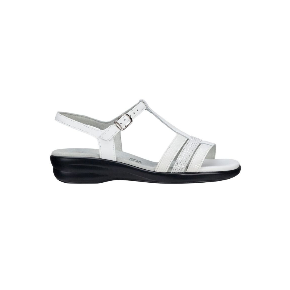SAS Women's Capri - Leather Comfort Sandal - White Multi