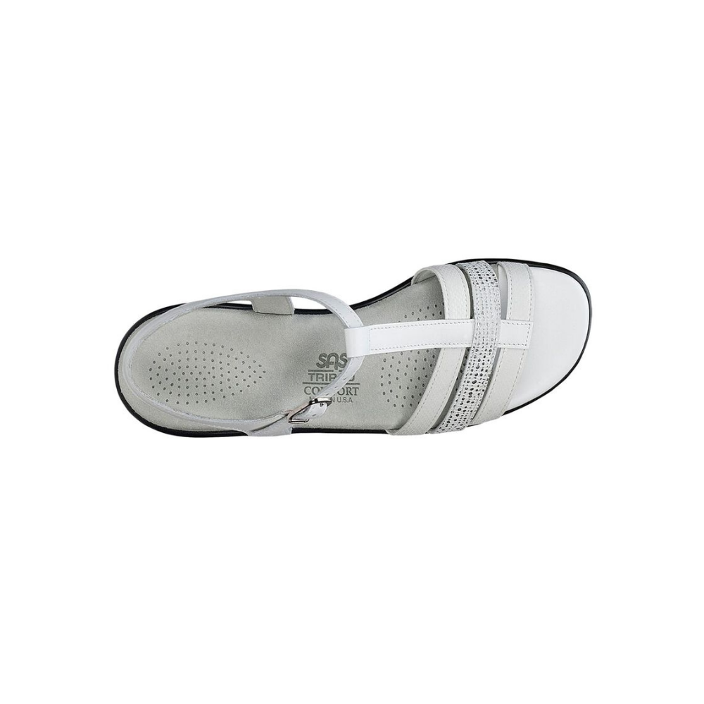 SAS Women's Capri - Leather Comfort Sandal - White Multi