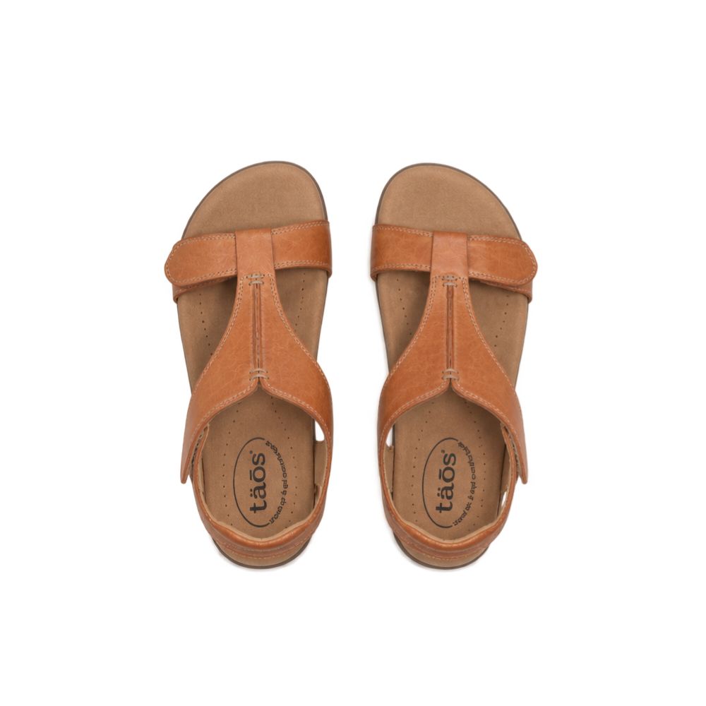 Taōs Women's The Show Leather Sandal - Caramel